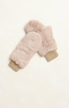 Solid Faux Fur Mittens, faux fur, mittens, gloves, cuffed, open detail, camel