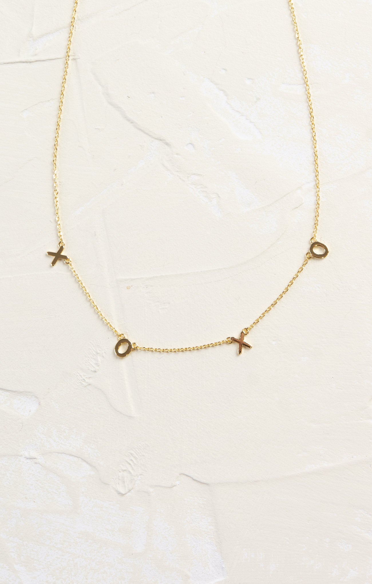 Shop At Grace, XOXO Delicate Necklace, gold, XOXO lettering, lobster clasp