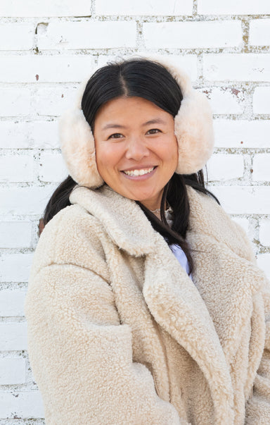 Shop At Grace, Arctic Sanctuary Cozy Cloud Earmuffs, cream, faux fur earmuffs