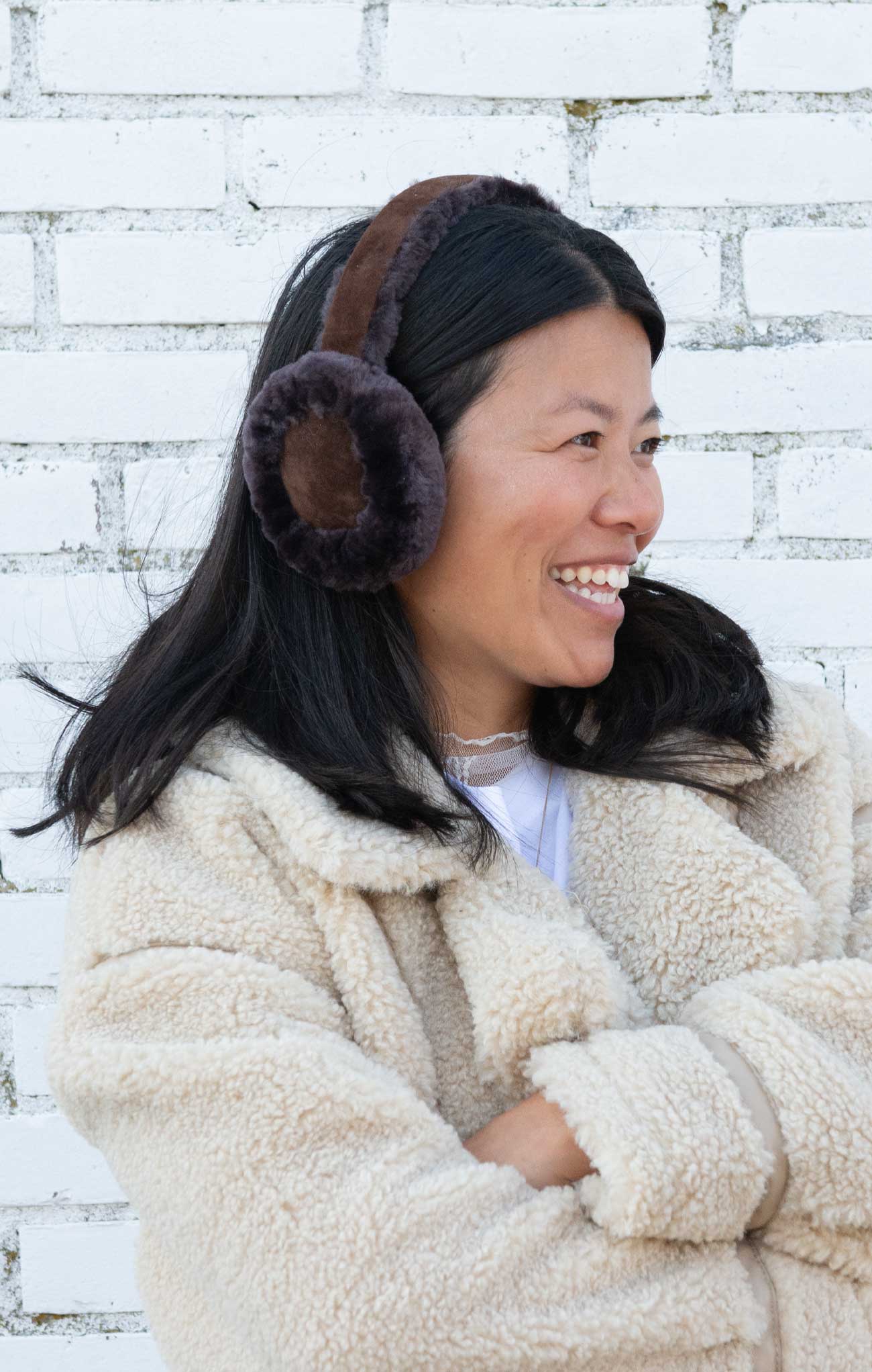 Shop At Grace, Arctic Sanctuary Shearling Sheepskin Fur Earmuffs, cocoa, sheepskin, earmuffs 