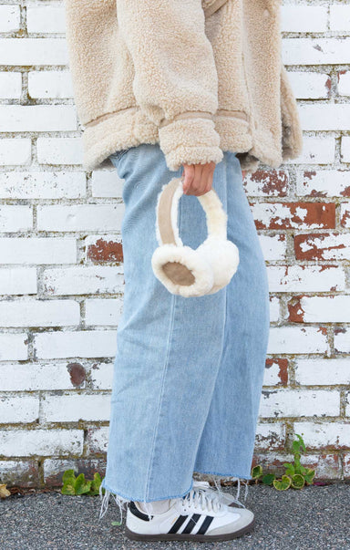 Shop At Grace, Arctic Sanctuary Shearling Sheepskin Fur Earmuffs, natural, sheepskin, earmuffs 