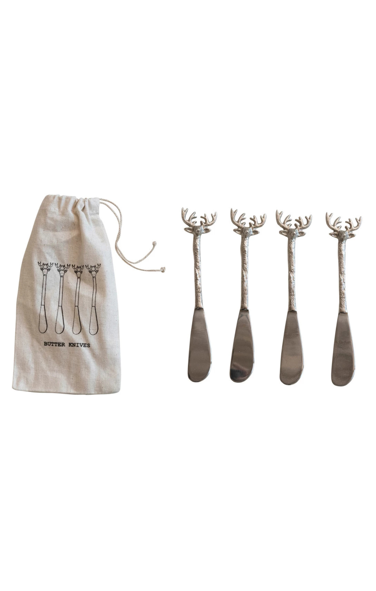 Shop At Grace, Canape Knives W/ Reindeer Handles, set of 4