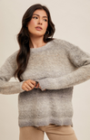 Celia Boucle Sweater, grey, long sleeves, boucle fabric, round neck