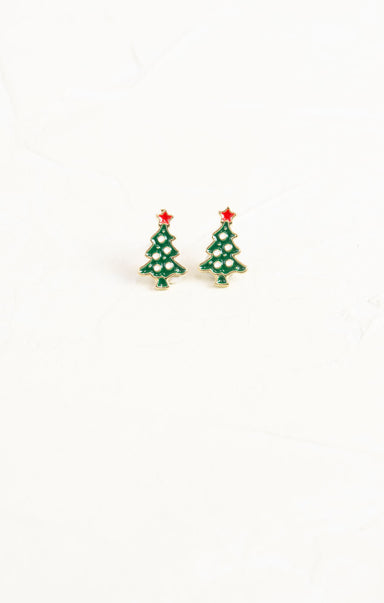 Shop At Grace, Classic Christmas Tree Stud With Star, holiday stud, holiday tree, stud