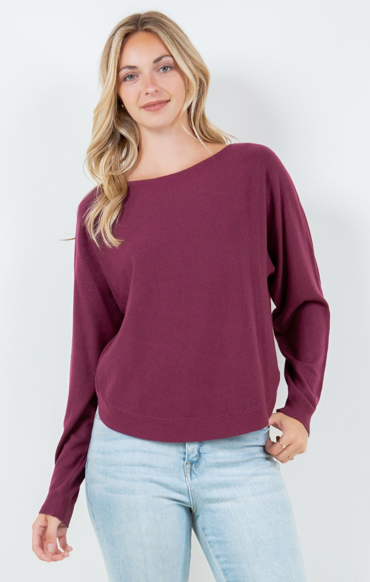 Cropped Boat Neck Pullover - shopatgrace.com