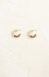 Shop At Grace, Dotted Pearl & Bold Metal Hoops, half faux pearl, half gold, open hoops