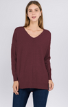 DREAMERS SWEATERS HOLIDAY-bright dust plum,v-neck,long sleeve,sweater