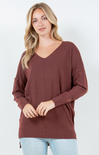 DREAMERS SWEATERS HOLIDAY-bright heather clove,v-neck,long sleeve,sweater