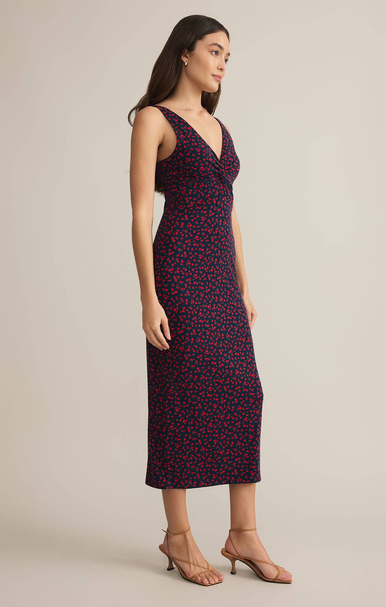 Z-Supply, Shop At Grace, Eleve La Rosa Ditsy Maxi Dress, eclipse, v-neck, sleeveless, ditsy print, black and red