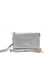 ESSENTIAL CROSSBODY CLUTCH- three way bag, crossbody, clutch, tons of storage, compact, light silver