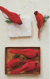 Shop At Grace, Foam & Feather Cardinal Clip-On Ornaments, red, boxed set of 3