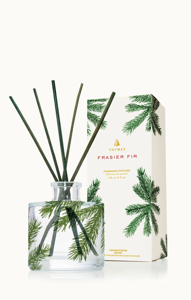 Frasier Fir Reed Diffuser, Petite Pine Needle Design -  Diffuser Vessel, clear vessel with pine needles, sticks included