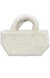 FUZZY FUR TOTE BAG MINI-ivory,fuzz fabric,top handle,clasp closure