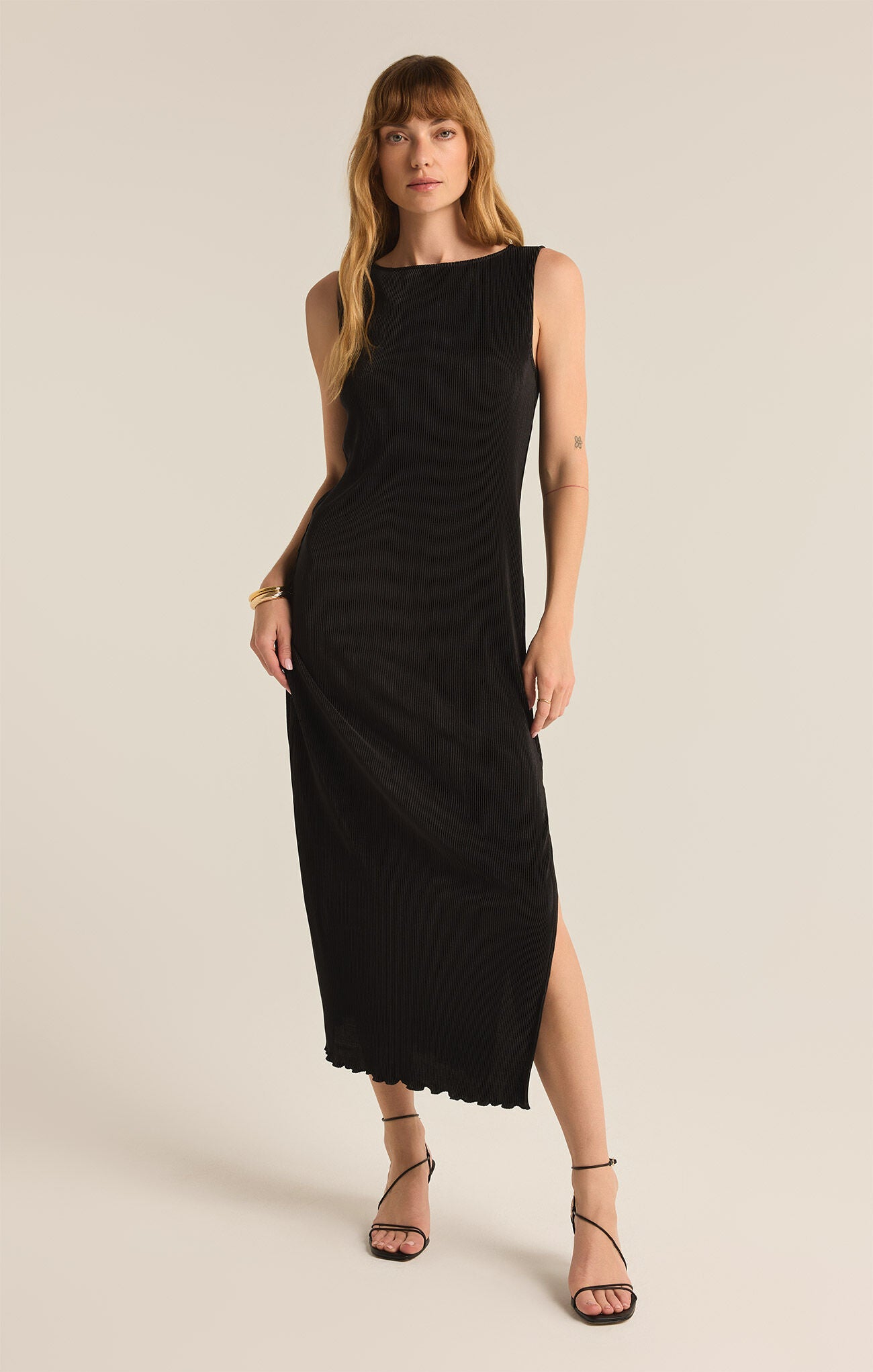 Shop At Grace, Z-Supply, Gatsby Midi Dress, black, sleeveless, slit on front