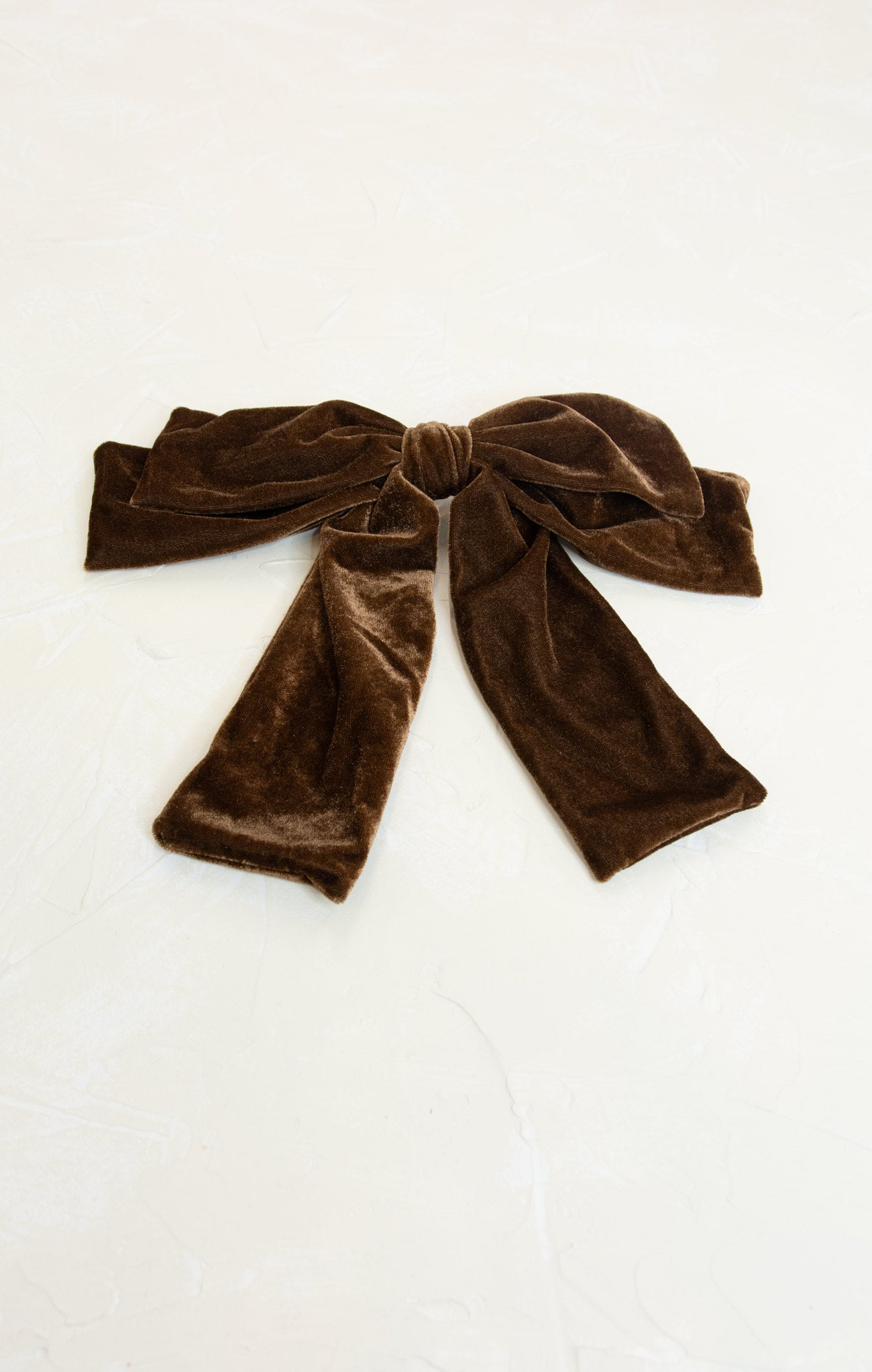 Gianna Velvet Bow Hair Clip, velvet, bow, winter accessory, hair clip, brown