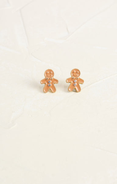 Shop at Grace, Gingerbread Man Studs, holiday studs, Christmas earrings 