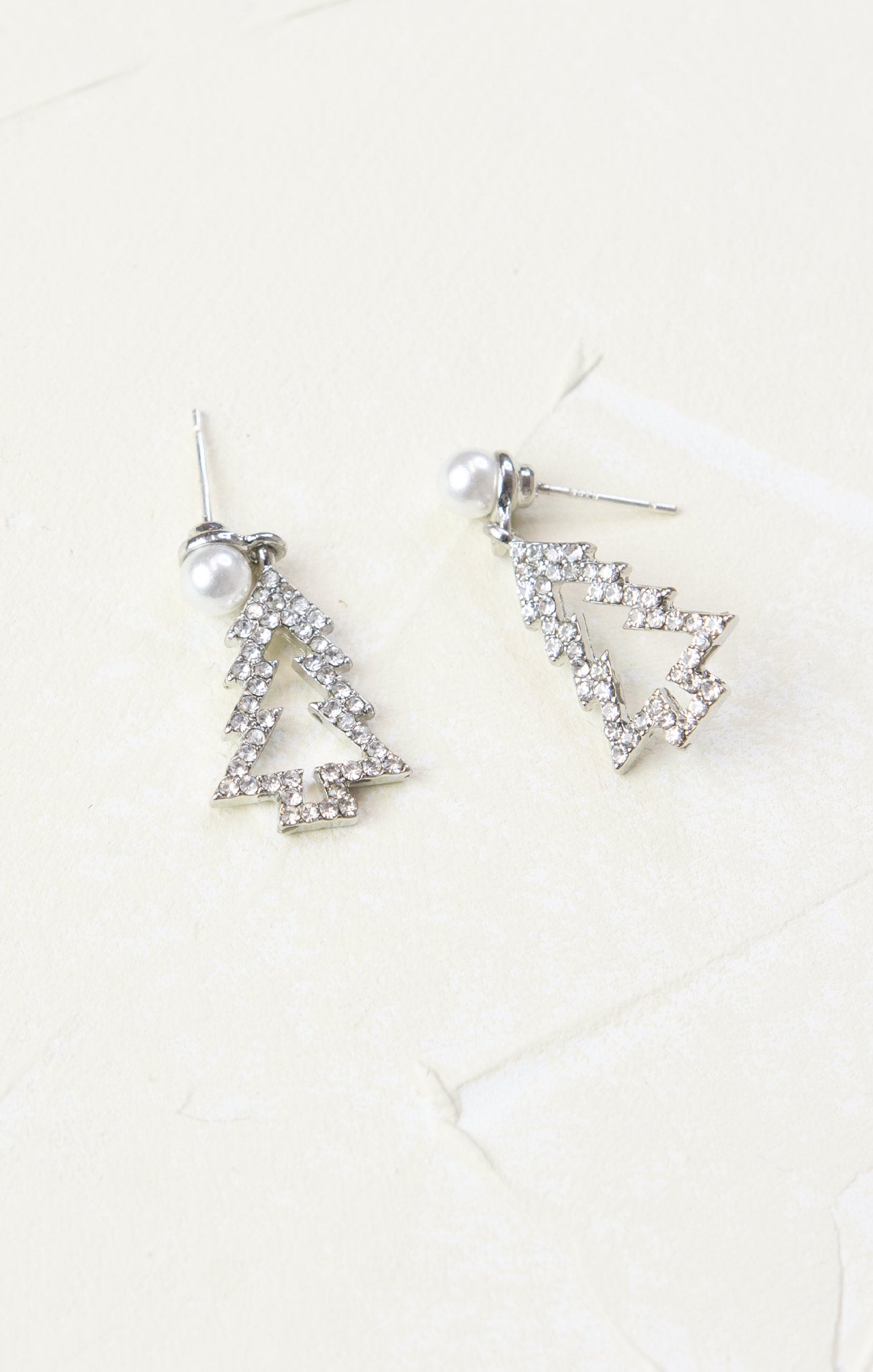 Shop At Grace, Glitzy Christmas with Pearl Studs, Christmas trees, pearl stud, silver 