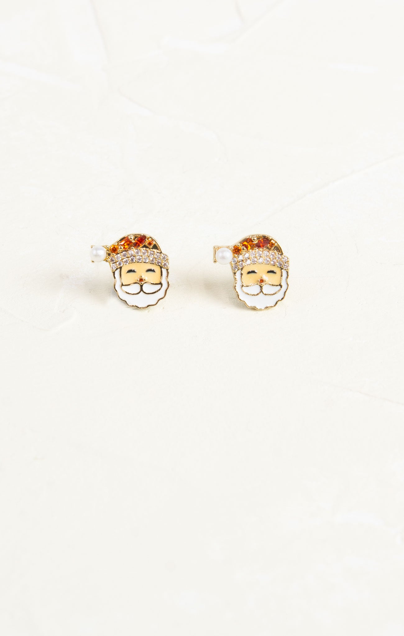 Shop At Grace, Glitzy Santa Studs, holiday studs, Christmas 