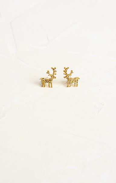 Shop At Grace, Golden Reindeer Studs, holiday studs, holiday season, Christmas 