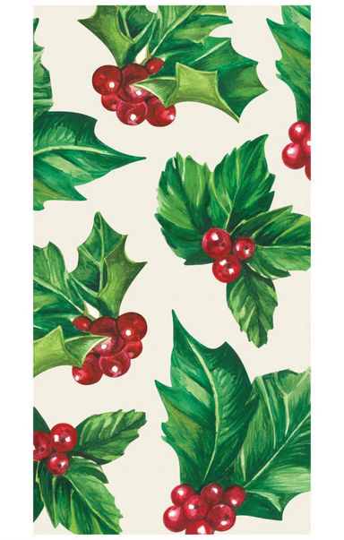 Shop At Grace, Hester & Cook, holly napkins, guest napkins