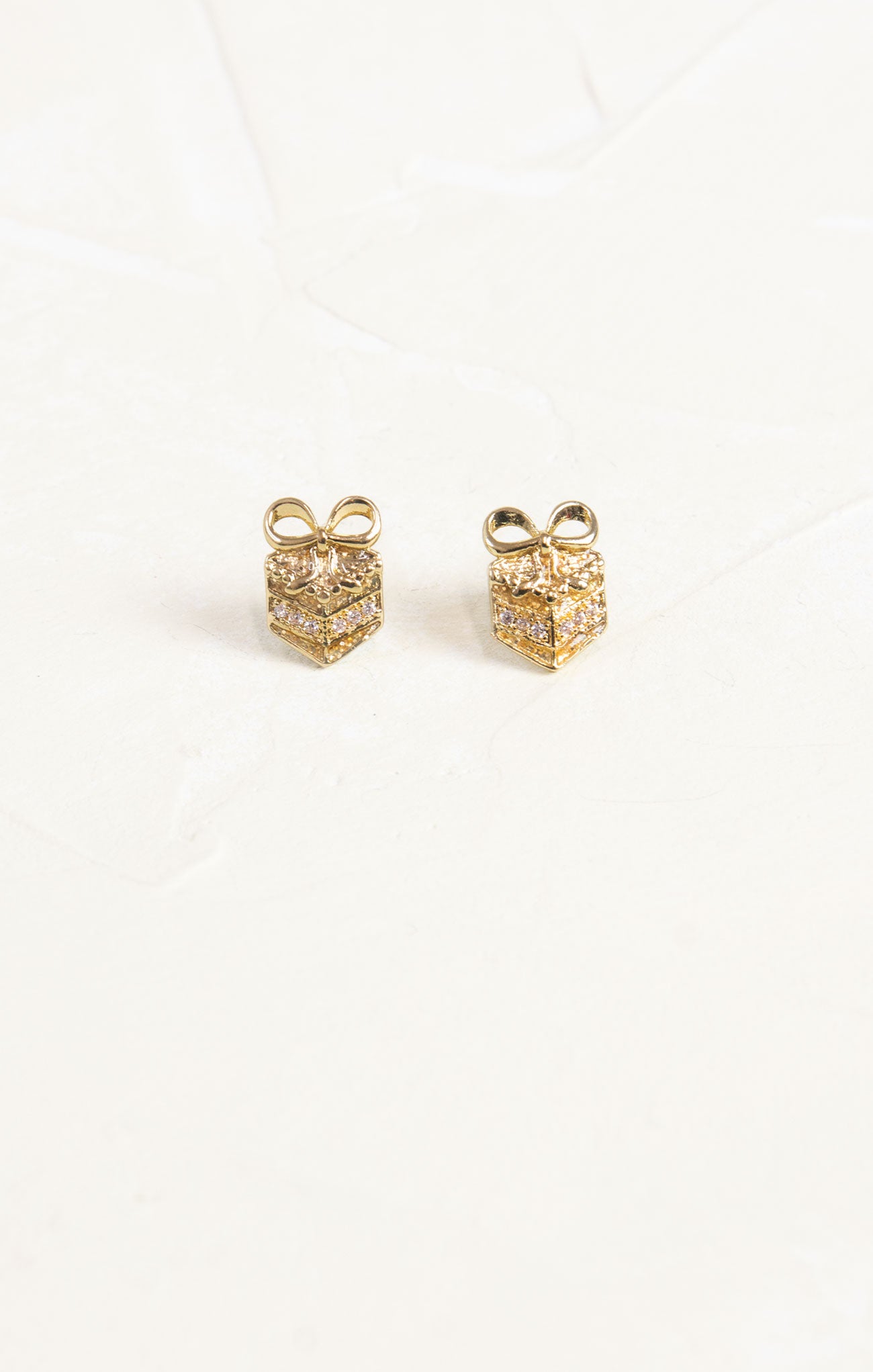 Shop At Grace, Holiday Gift Studs, presents, gold hardware, Christmas studs 