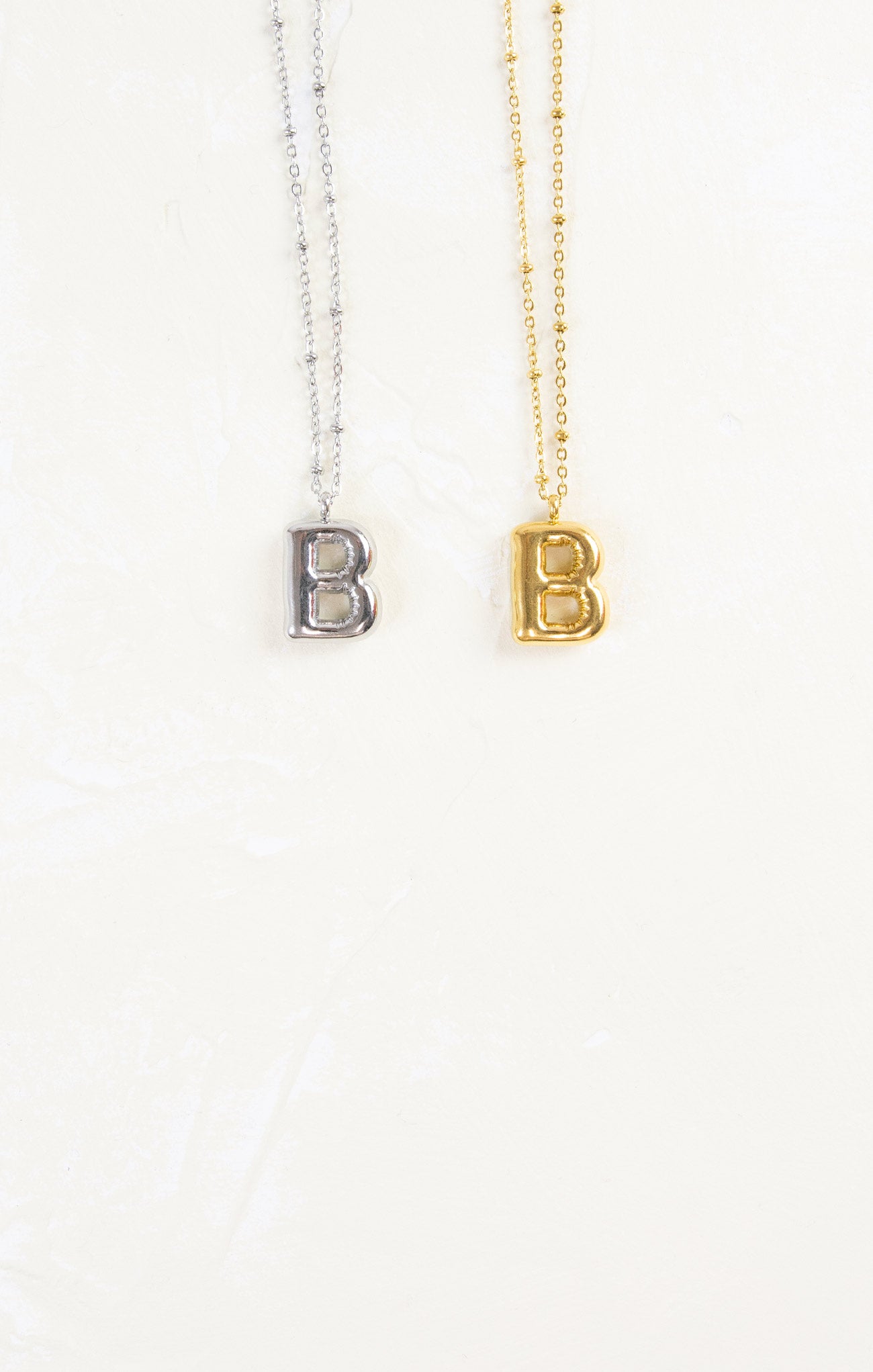 Shop At Grace, Ivy Cloud Letter Necklace, letter B, silver and gold 