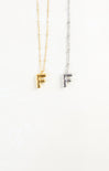 Shop At Grace, Ivy Cloud Letter Necklace, letter F, silver and gold 