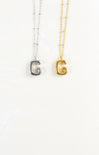 Shop At Grace, Ivy Cloud Letter Necklace, letter G, silver and gold 