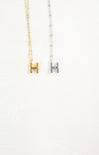 Shop At Grace, Ivy Cloud Letter Necklace, letter H, silver and gold 