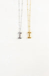 Shop At Grace, Ivy Cloud Letter Necklace, letter I, silver and gold 