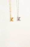 Shop At Grace, Ivy Cloud Letter Necklace, letter K, silver and gold 