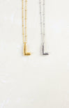 Shop At Grace, Ivy Cloud Letter Necklace, letter L, silver and gold 