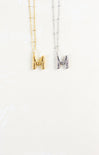 Shop At Grace, Ivy Cloud Letter Necklace, letter M, silver and gold 