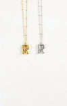 Shop At Grace, Ivy Cloud Letter Necklace, letter R, silver and gold 