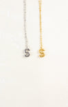 Shop At Grace, Ivy Cloud Letter Necklace, letter S, silver and gold 