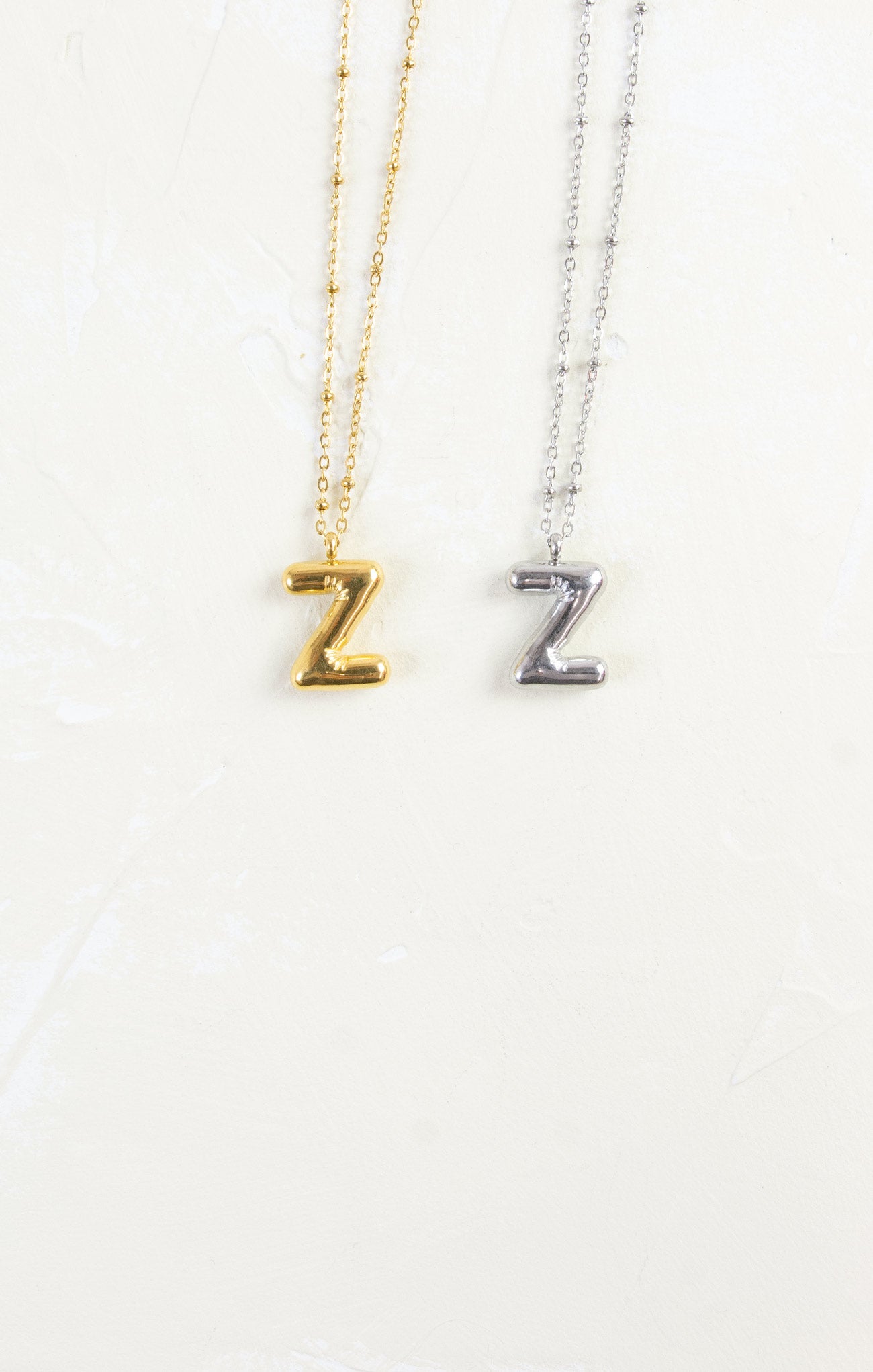 Shop At Grace, Ivy Cloud Letter Necklace, letter z, silver and gold 