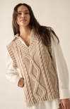 Jamie Cable Vest, light mocha, sleeveless, v-neck, cable knit, sweater vest