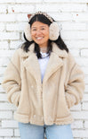 Shop At Grace, Knotty & Nice Earmuff, natural, polka dot band, faux fur earmuffs, winter accessories