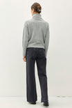 Lacey Turtleneck Sweater, high turtleneck, ribbed details, cuffs, simple, everyday, heather grey