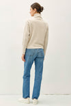 Lacey Turtleneck Sweater, high turtleneck, ribbed details, cuffs, simple, everyday, oatmeal