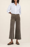 KUT Meg Corduroy Wide Leg Pant, color Olive, cropped, wide leg, cords, front