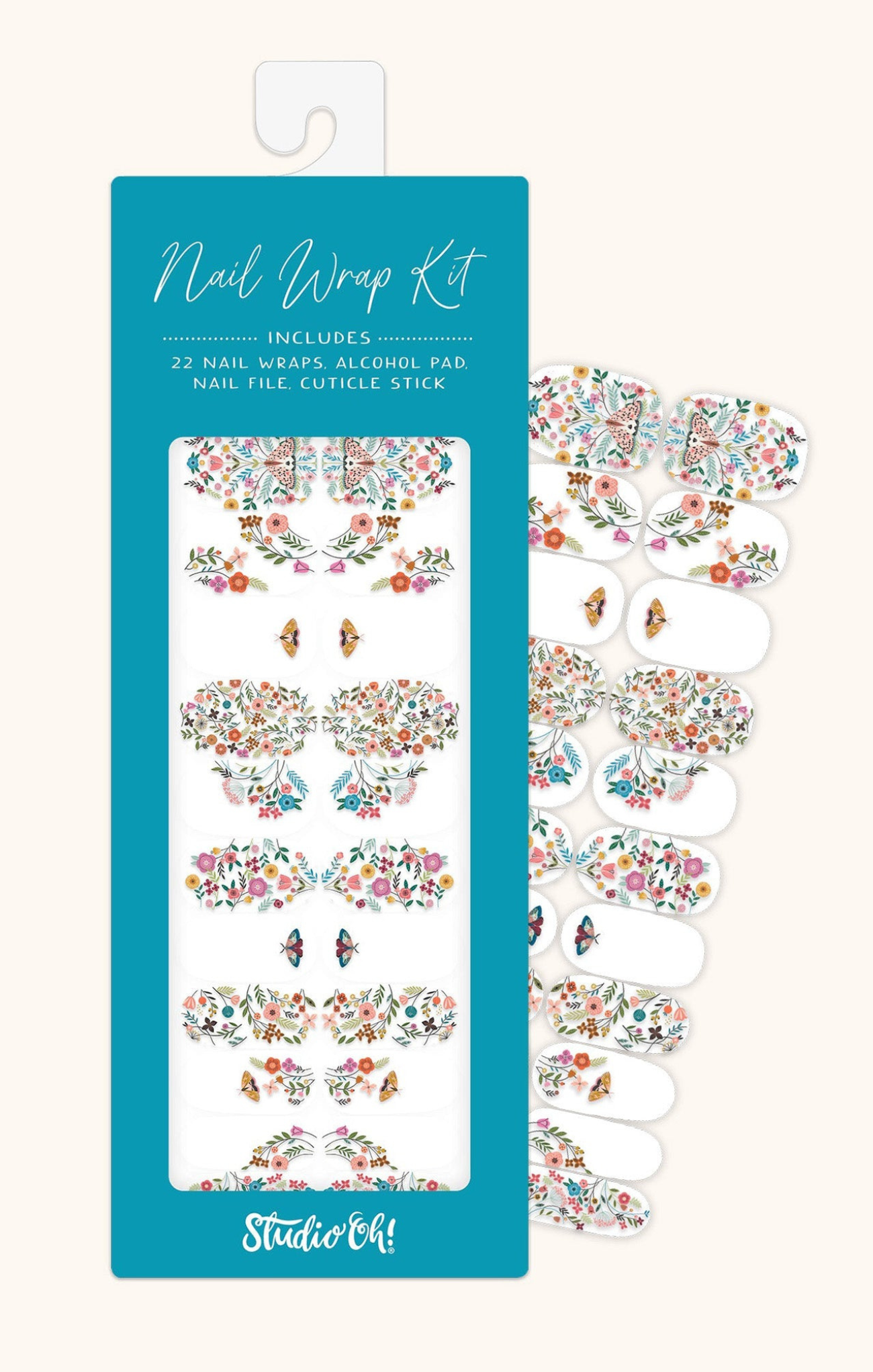 Shop At Grace, Studio OH!, Nail Wrap Kit, Floral Moths