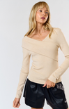 Nyomi Fold Over Sweater, natural, off the shoulder, full length, long sleeves