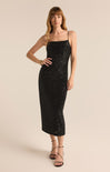 Shop At Grace, Paulina Sequin Dress, black, Z-Supply, spaghetti straps, sequined dress, midi dress