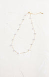 Shop At Grace, Pearl & Crystal Ball Station Necklace, lobster clasp, pearl and crystal with gold accents 