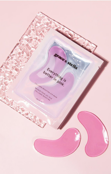 Shop At Grace, Pink Moisturizing Under Eye Masks, Grace & Stella, everything is better in pink