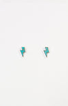 poppy bohemian western studs, blue lightning, earrings