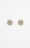 poppy bohemian western studs, white flower, earrings