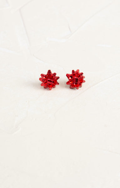 Shop At Grace, Red Wrapping Bow Studs, holiday studs, Christmas bows