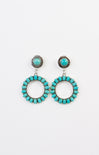 Ruby Western Drop Hoops, turquoise, western style